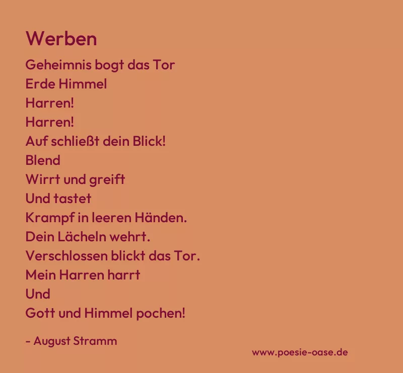 Gedicht: Werben von August Stramm