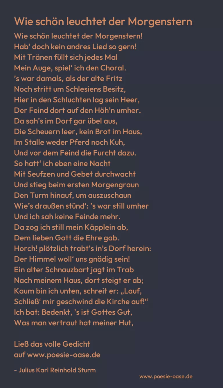 Wie schön leuchtet der Morgenstern