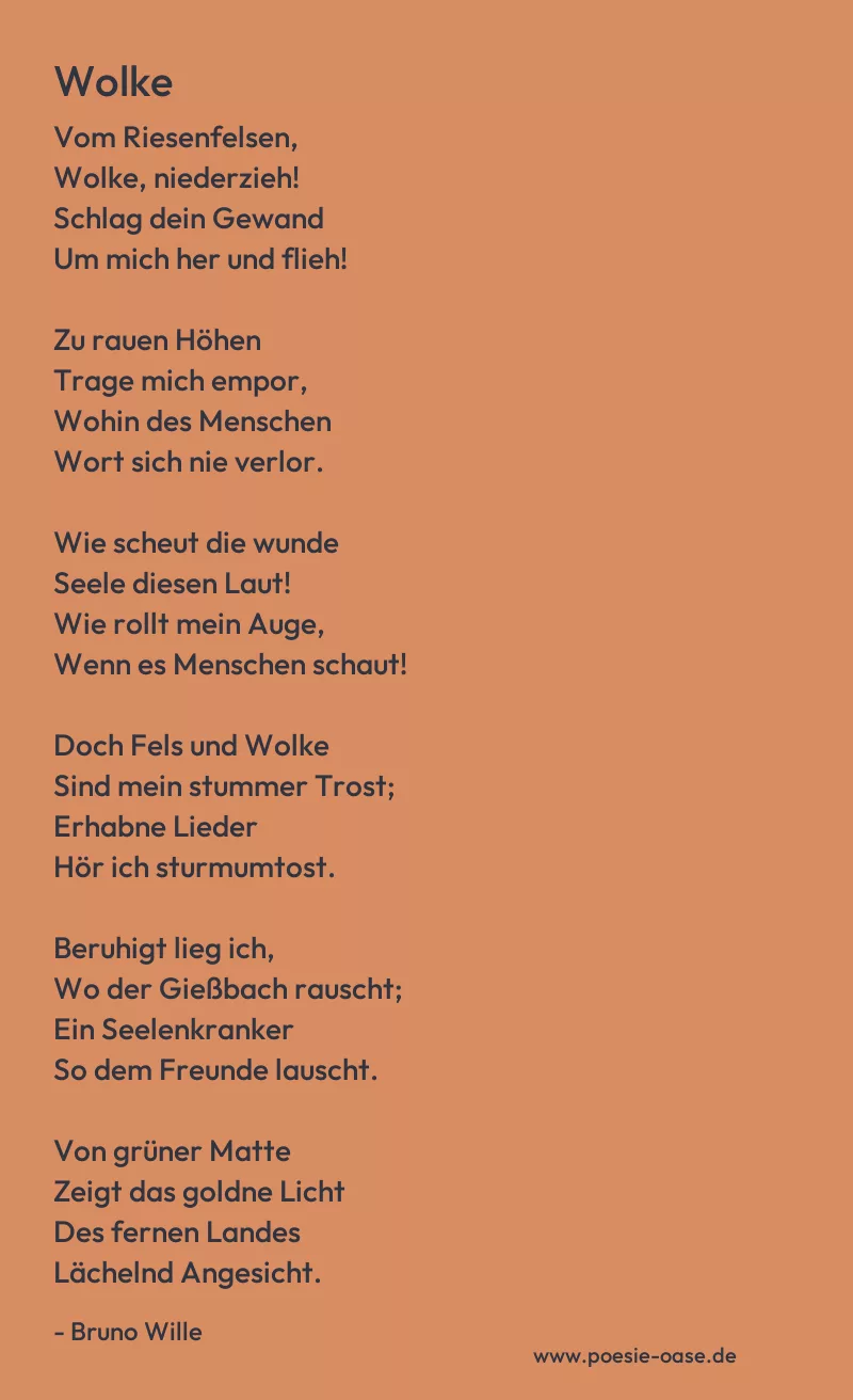 Gedicht: Wolke von Bruno Wille