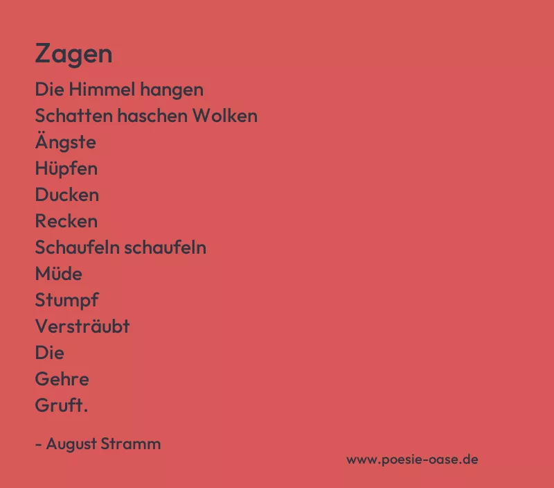 Gedicht: Zagen von August Stramm