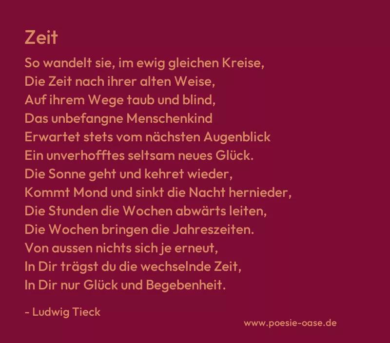 Gedicht: Zeit von Ludwig Tieck
