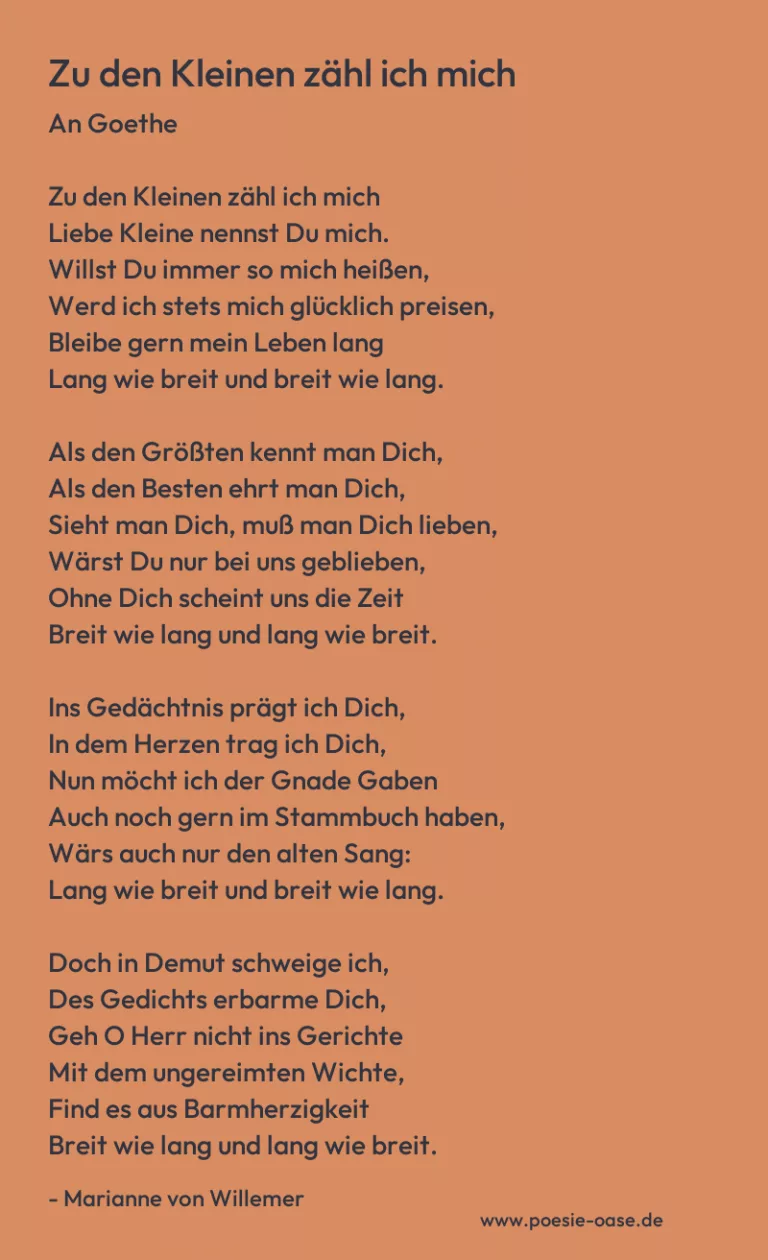 Zu den Kleinen zähl ich mich