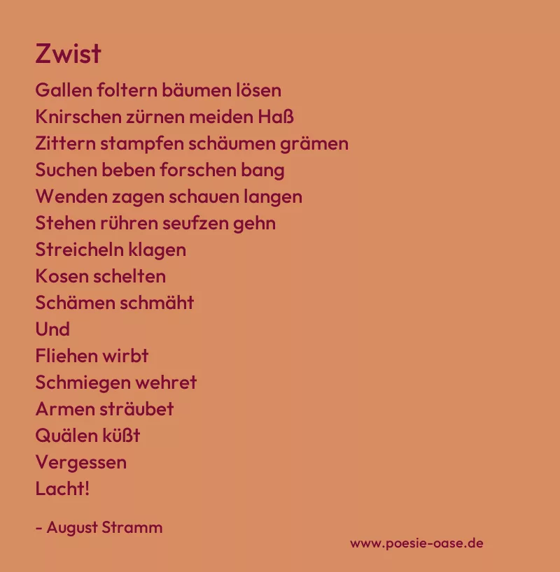 Gedicht: Zwist von August Stramm