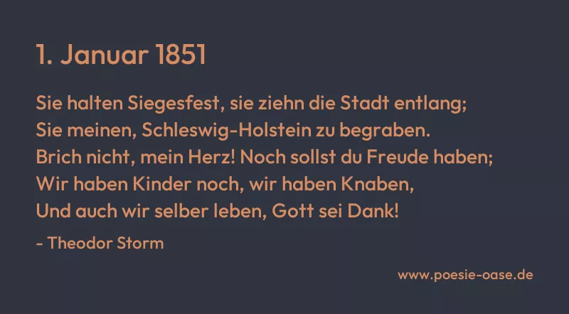 Gedicht: 1. Januar 1851 von Theodor Storm
