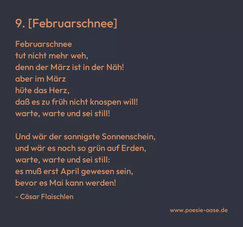 Gedicht: 9. [Februarschnee] von Cäsar Flaischlen