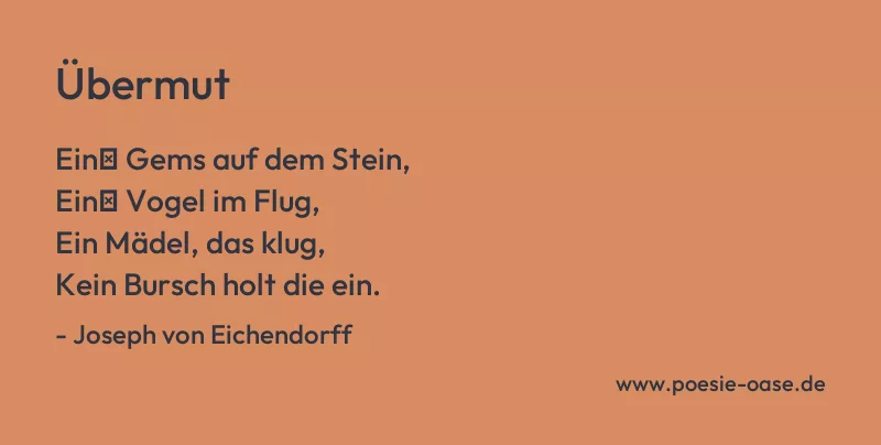 Gedicht: Übermut von Joseph von Eichendorff