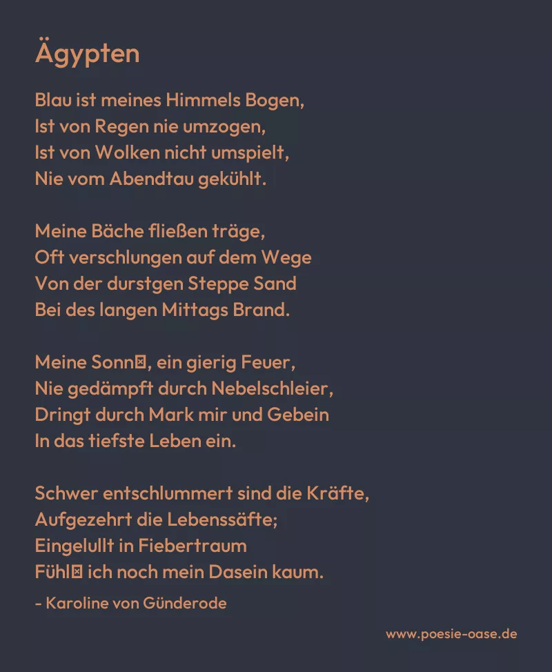 Gedicht: Ägypten von Karoline von Günderode