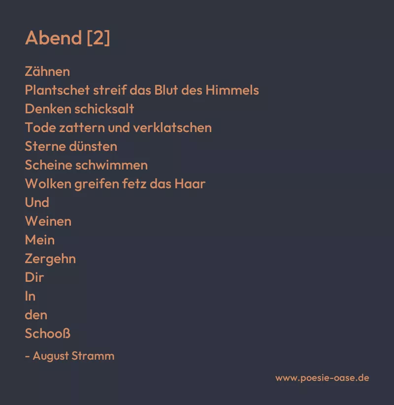 Gedicht: Abend [2] von August Stramm