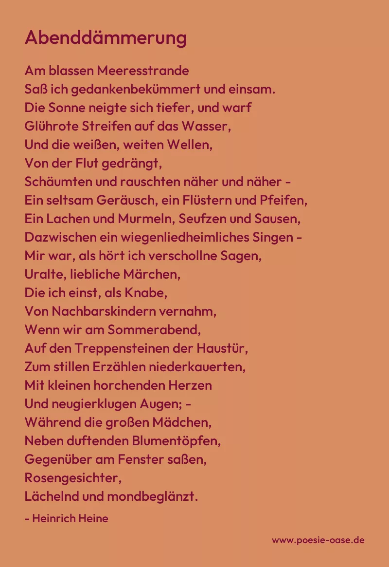 Gedicht: Abenddämmerung von Heinrich Heine
