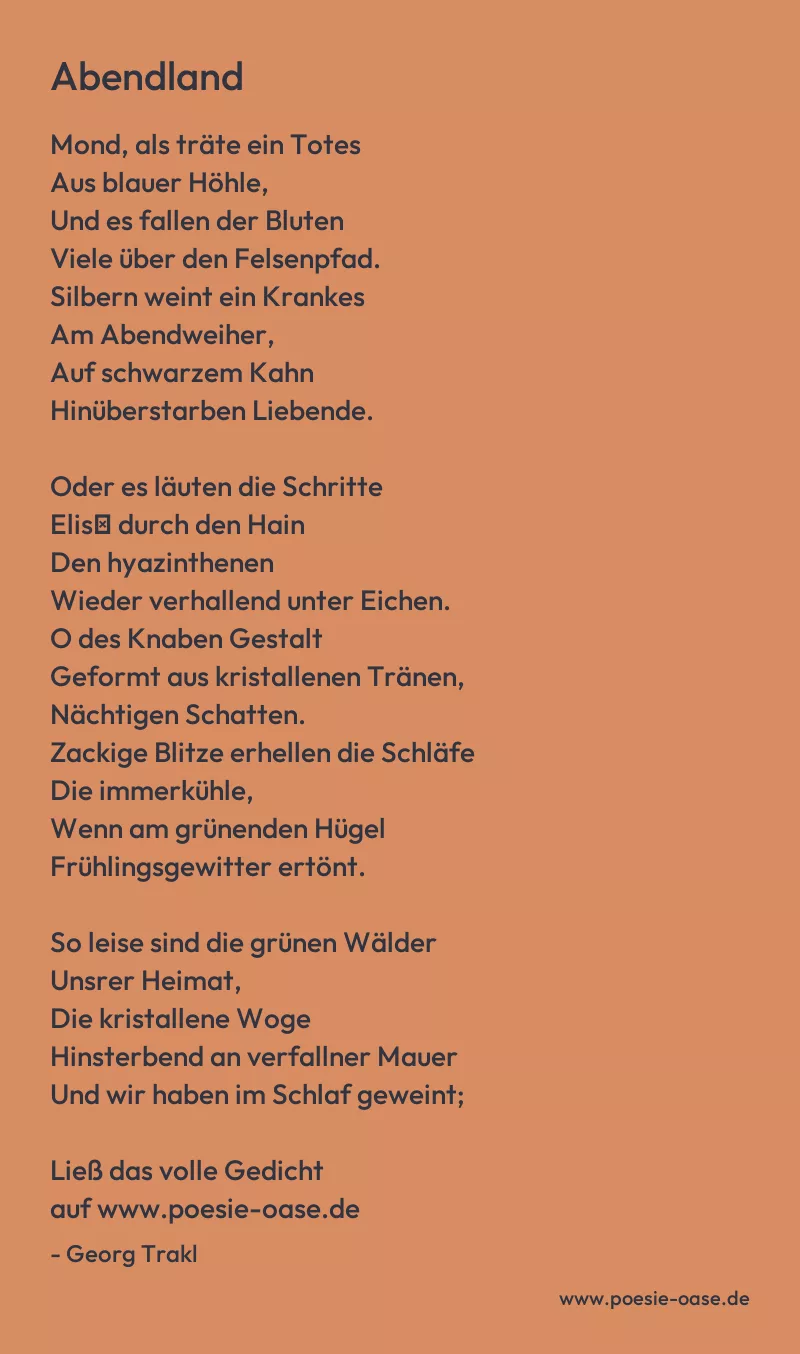 Gedicht: Abendland von Georg Trakl