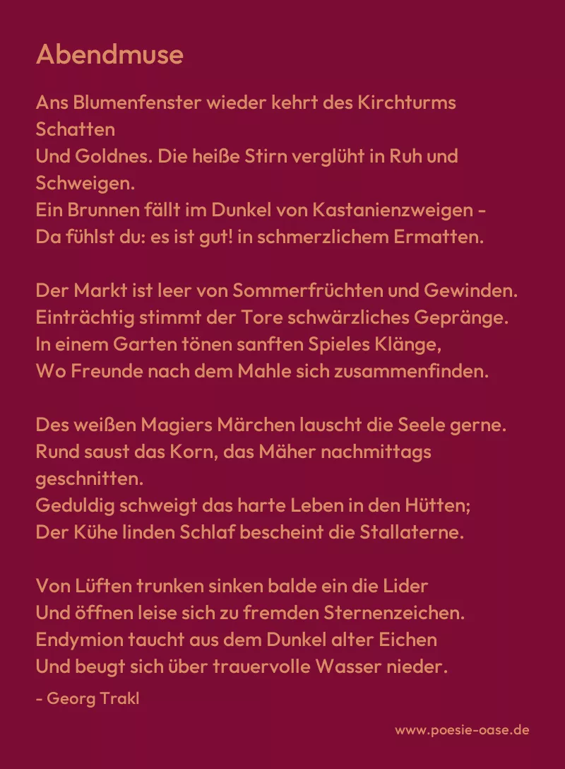 Gedicht: Abendmuse von Georg Trakl