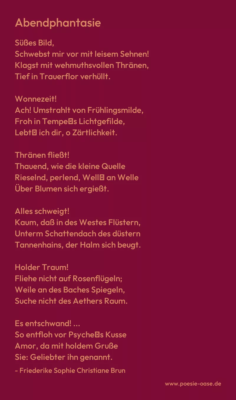 Gedicht: Abendphantasie von Friederike Sophie Christiane Brun