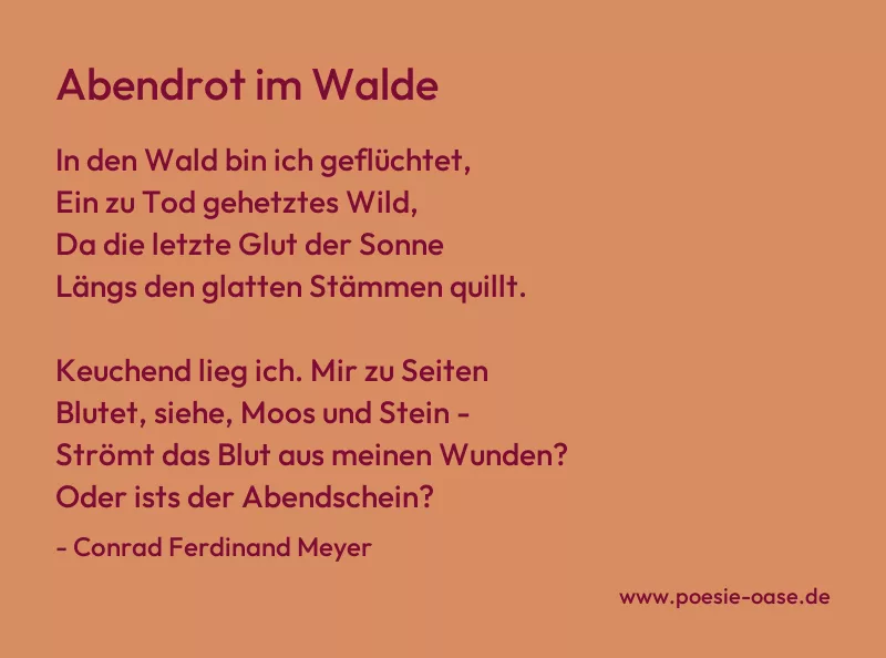 Gedicht: Abendrot im Walde von Conrad Ferdinand Meyer