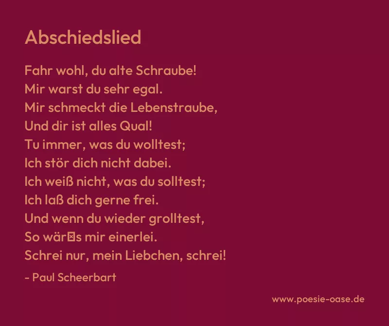 Gedicht: Abschiedslied von Paul Scheerbart