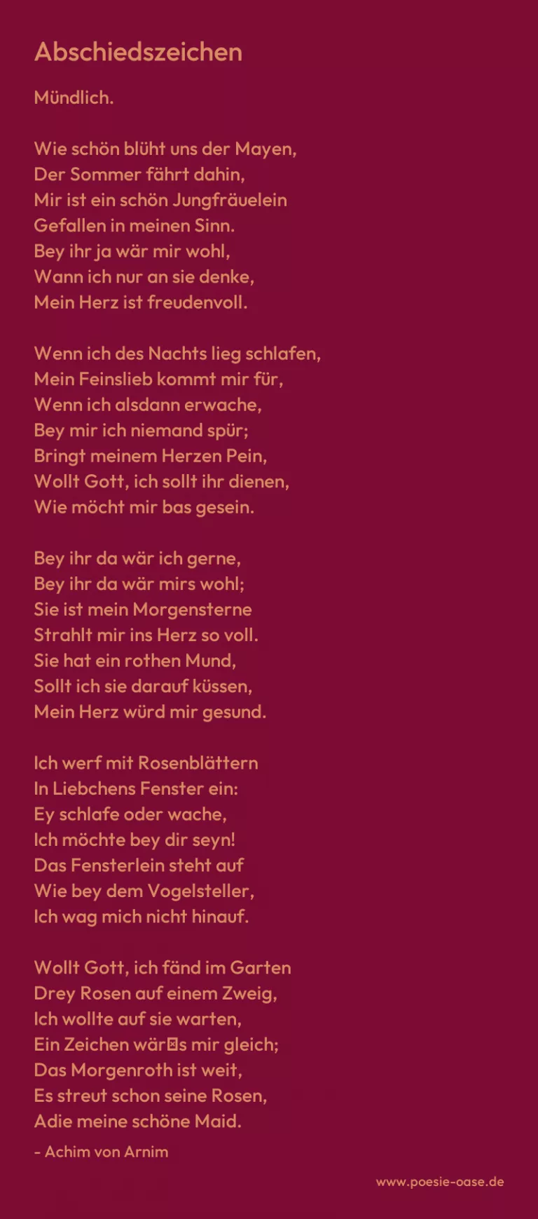 Abschiedszeichen