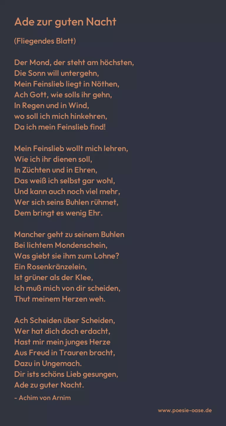 Ade zur guten Nacht