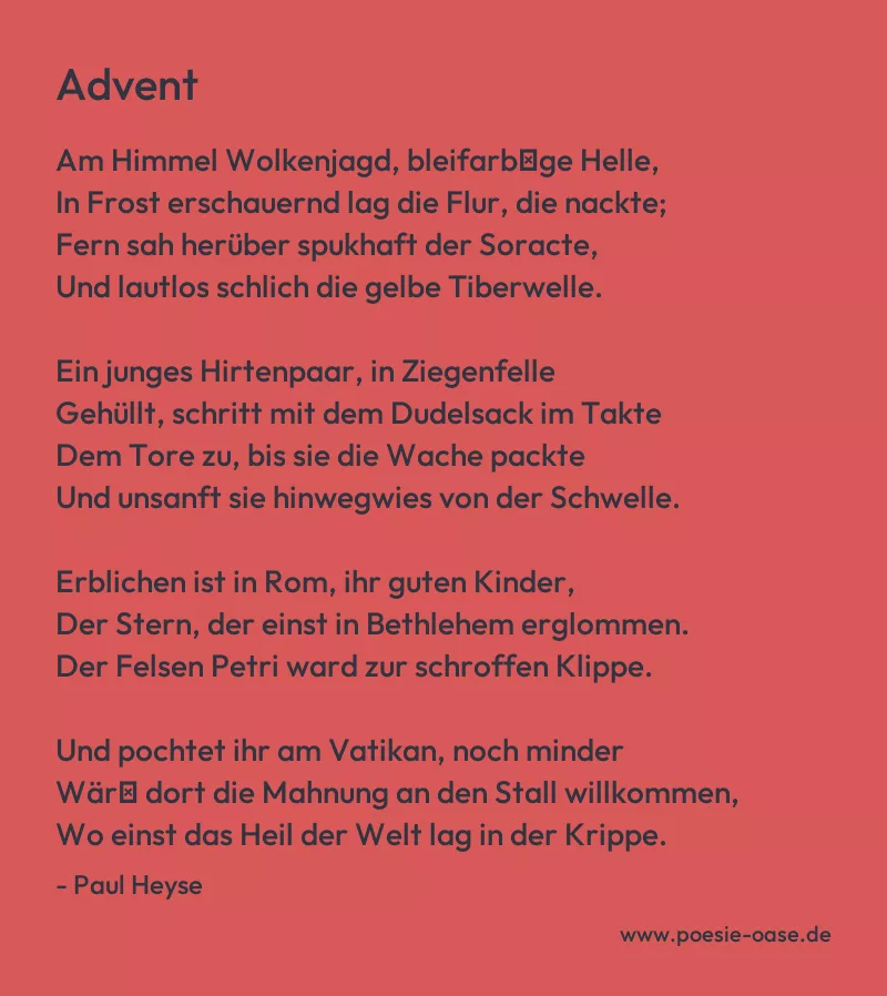 Gedicht: Advent von Paul Heyse