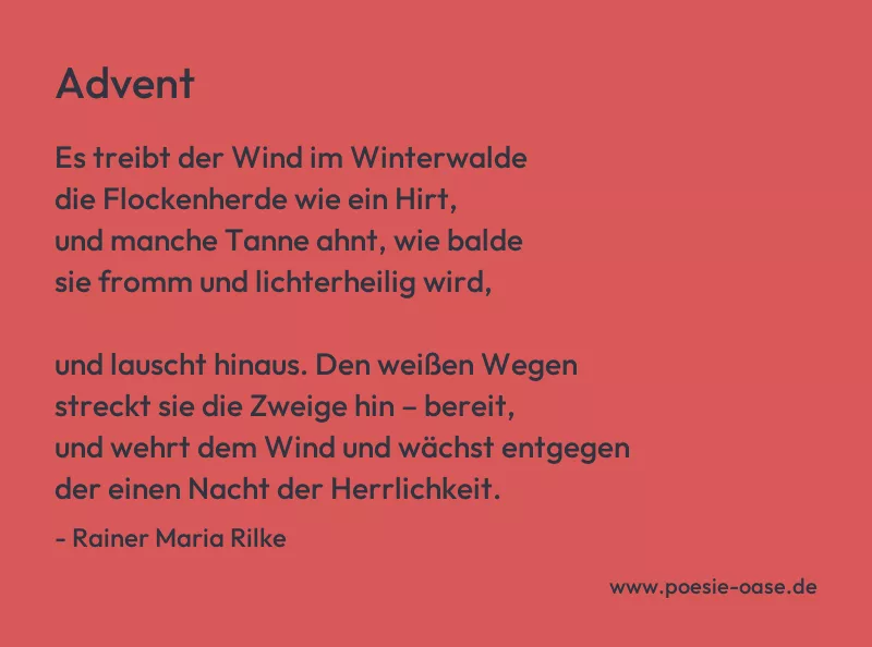 Gedicht: Advent von Rainer Maria Rilke