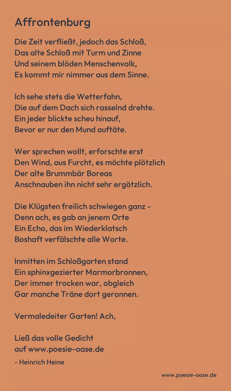 Gedicht: Affrontenburg von Heinrich Heine