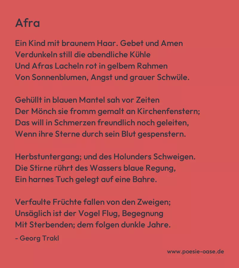 Gedicht: Afra von Georg Trakl