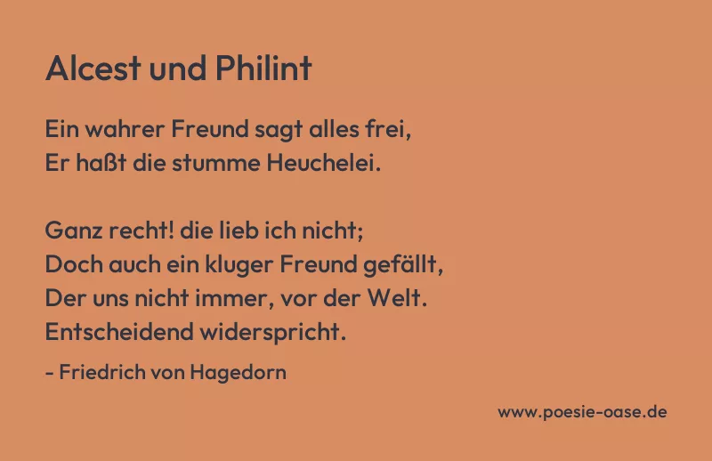Gedicht: Alcest und Philint von Friedrich von Hagedorn