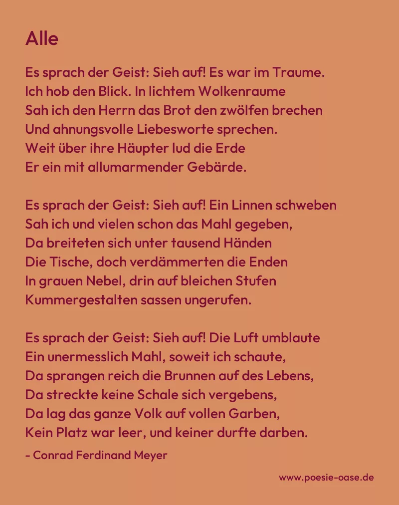 Gedicht: Alle von Conrad Ferdinand Meyer