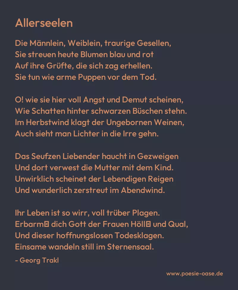 Gedicht: Allerseelen von Georg Trakl