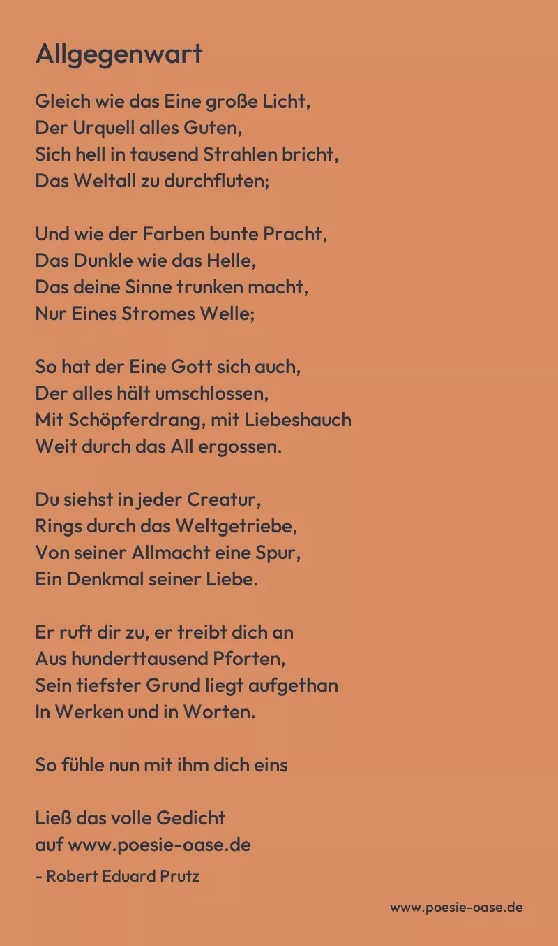 Gedicht: Allgegenwart von Robert Eduard Prutz