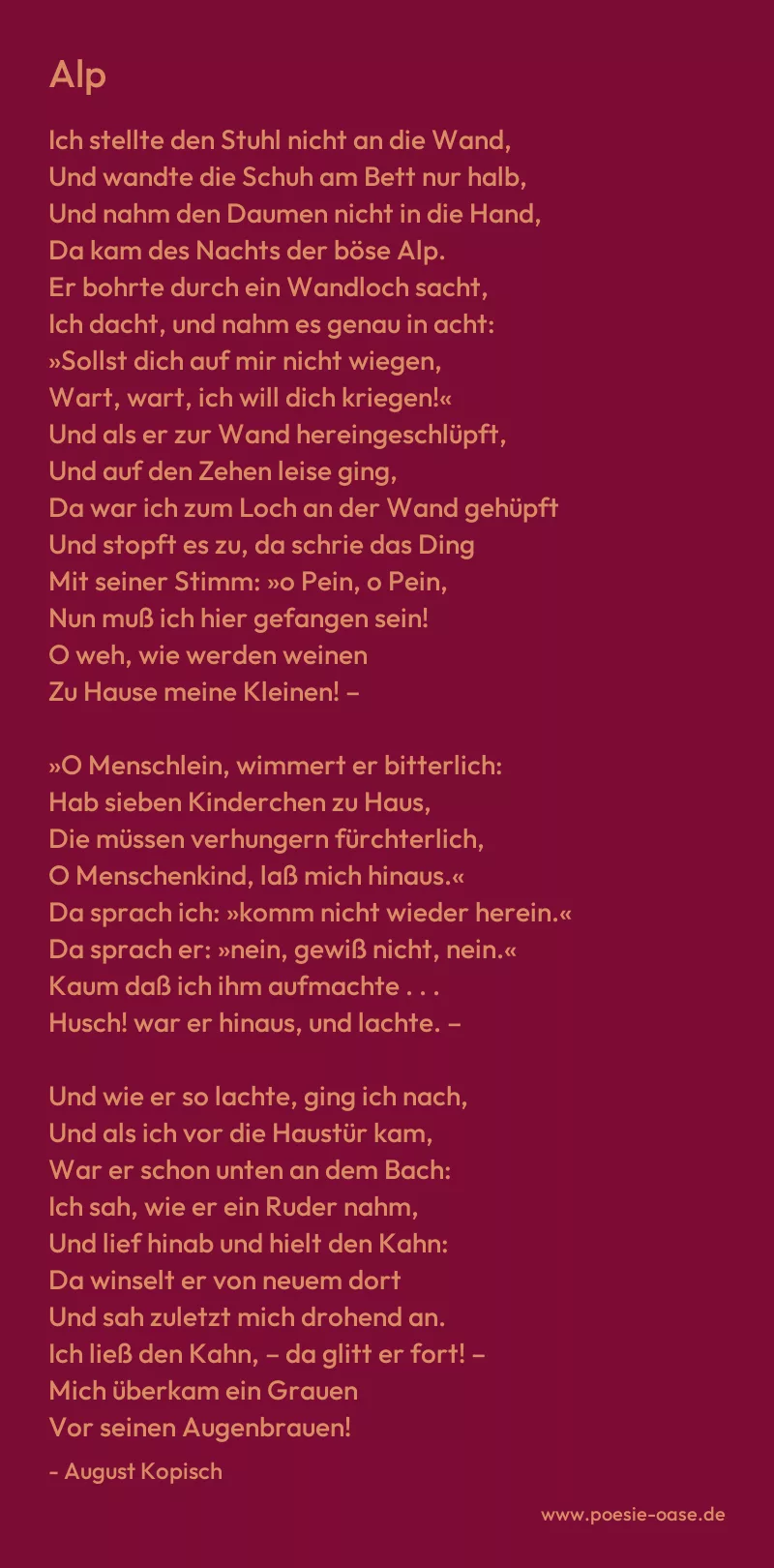 Gedicht: Alp von August Kopisch