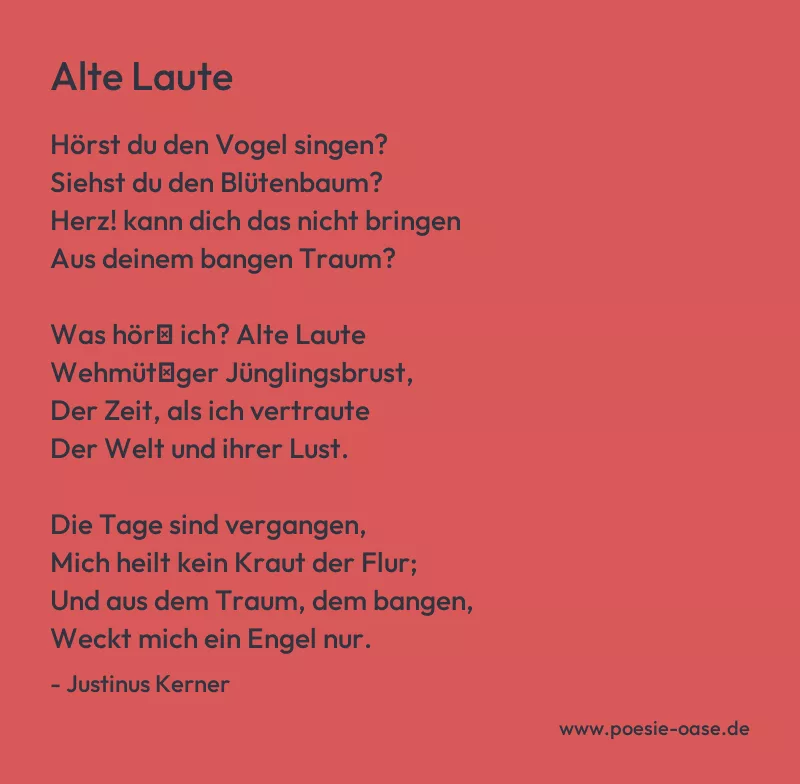 Gedicht: Alte Laute von Justinus Kerner