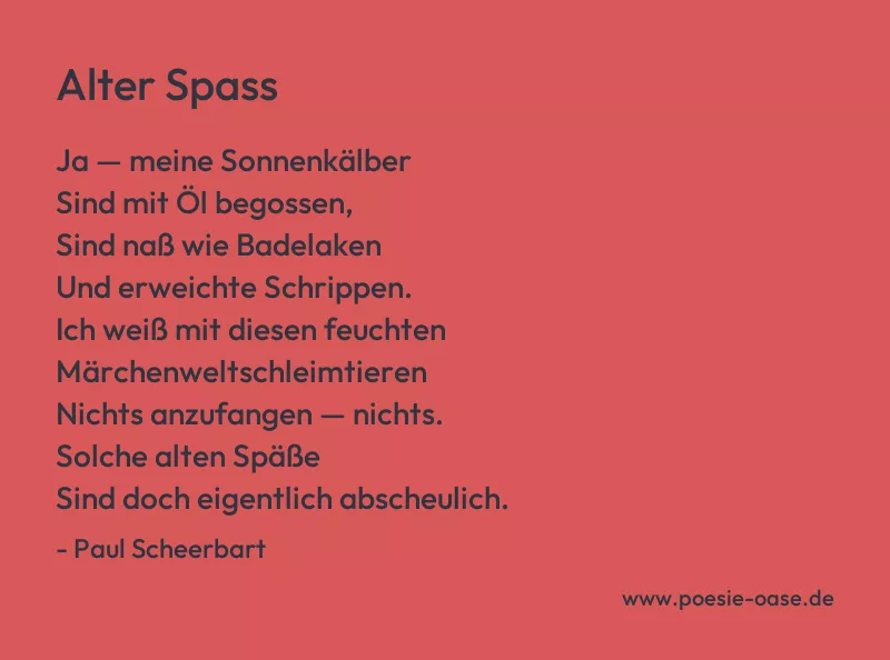 Gedicht: Alter Spass von Paul Scheerbart