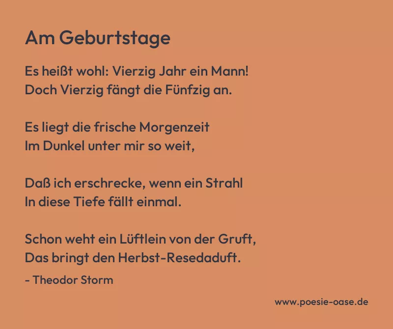 Gedicht: Am Geburtstage von Theodor Storm