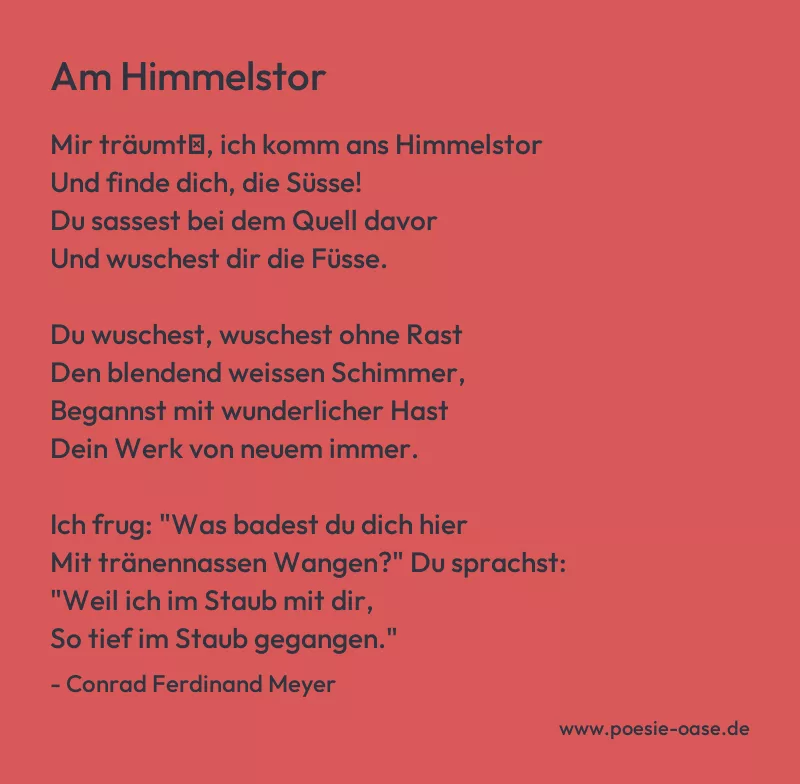 Gedicht: Am Himmelstor von Conrad Ferdinand Meyer