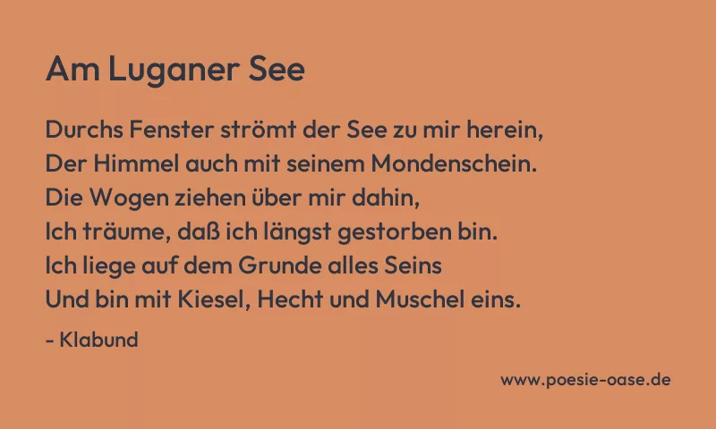 Gedicht: Am Luganer See von Klabund