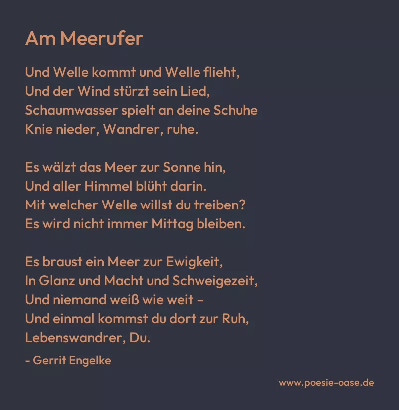 Gedicht: Am Meerufer von Gerrit Engelke