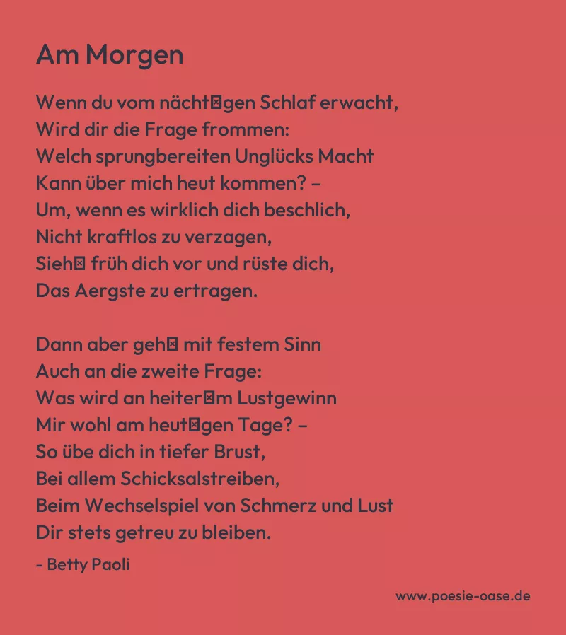 Gedicht: Am Morgen von Betty Paoli