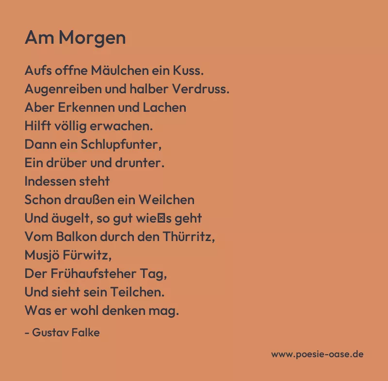 Gedicht: Am Morgen von Gustav Falke