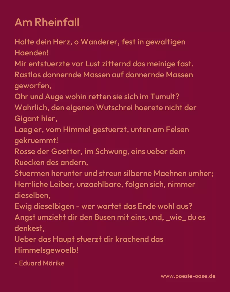 Gedicht: Am Rheinfall von Eduard Mörike