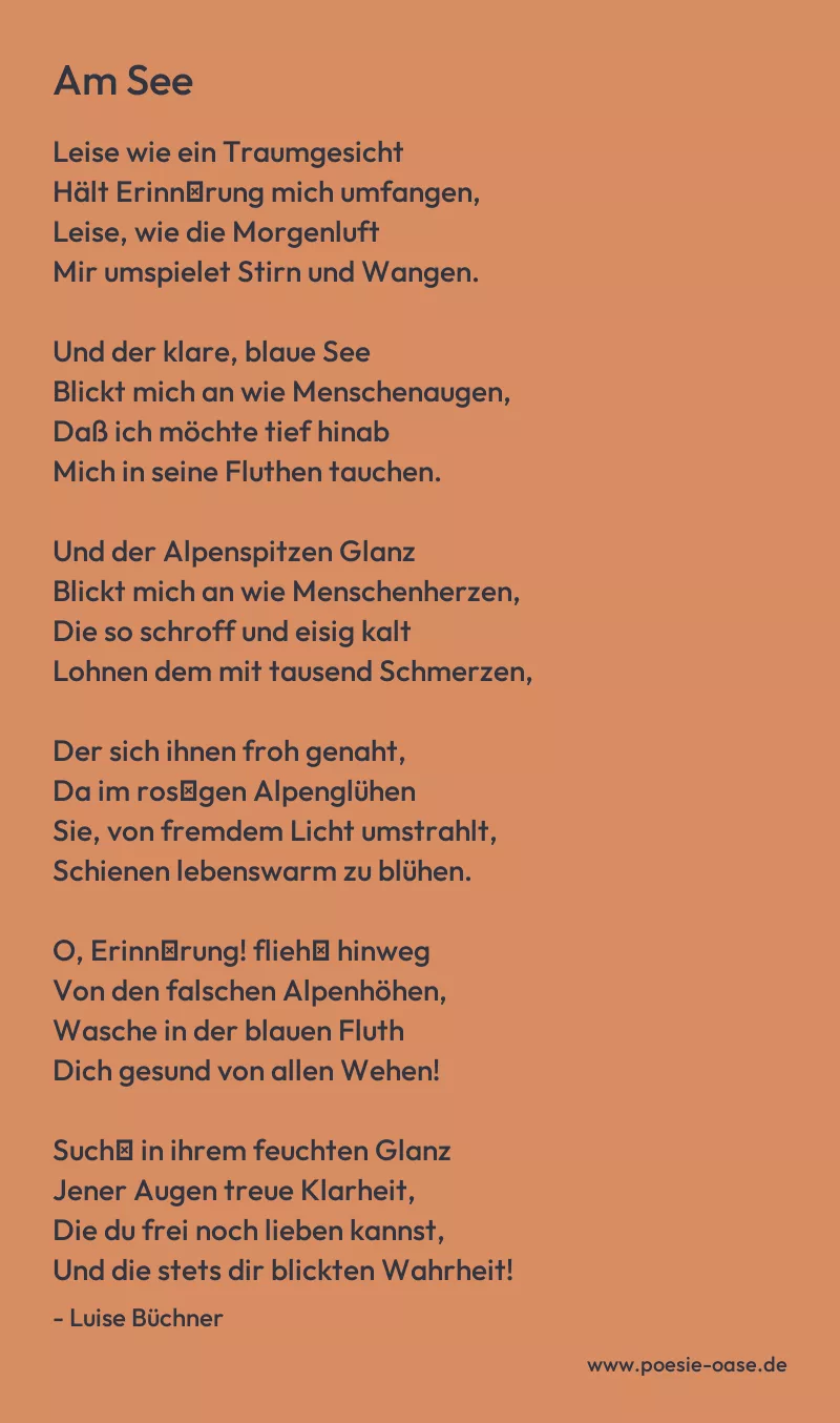 Gedicht: Am See von Luise Büchner