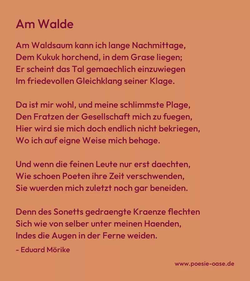 Gedicht: Am Walde von Eduard Mörike