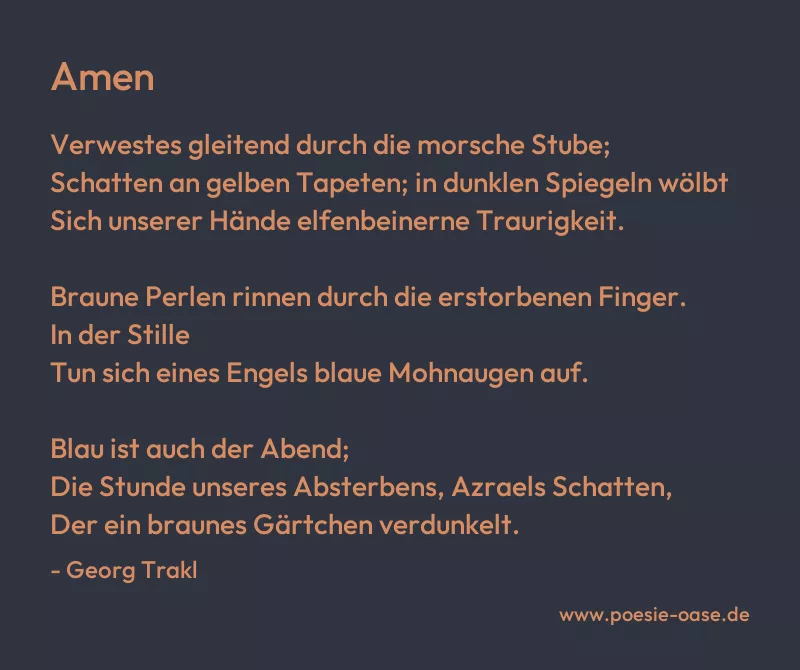 Gedicht: Amen von Georg Trakl