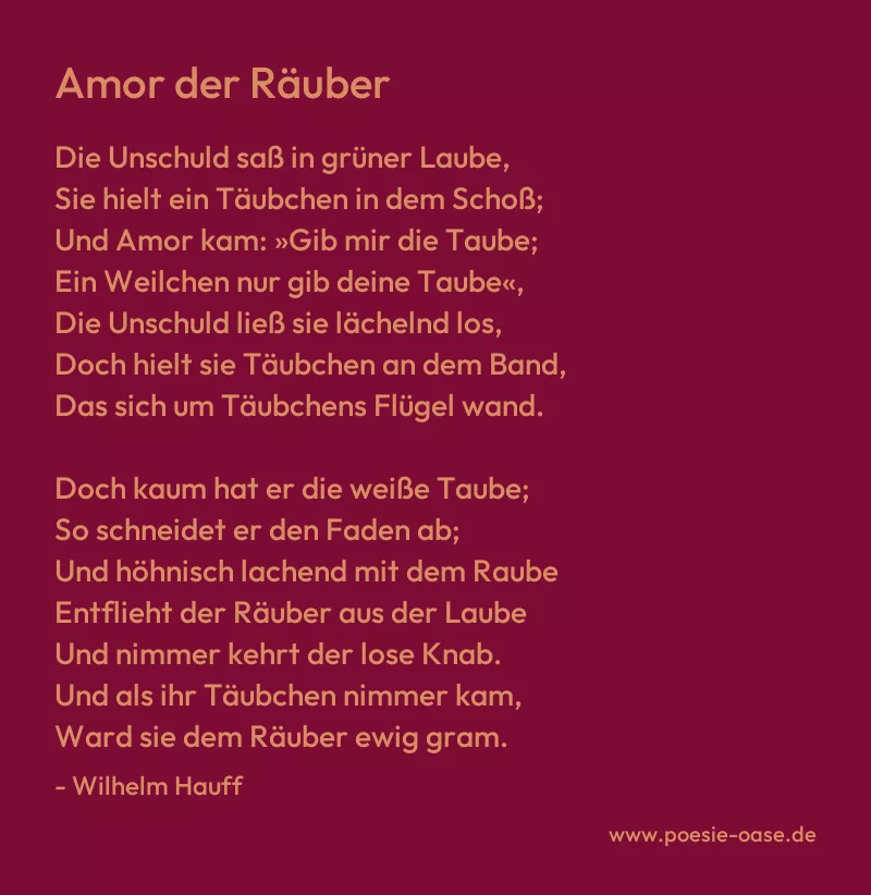 Gedicht: Amor der Räuber von Wilhelm Hauff