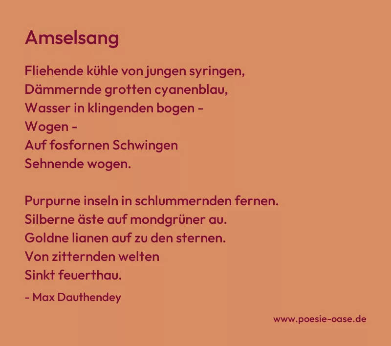 Gedicht: Amselsang von Max Dauthendey