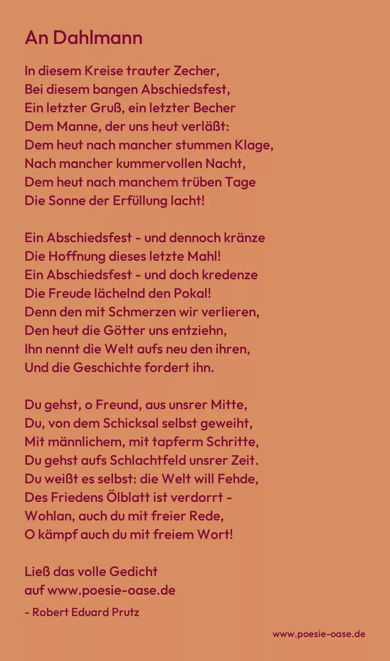 Gedicht: An Dahlmann von Robert Eduard Prutz