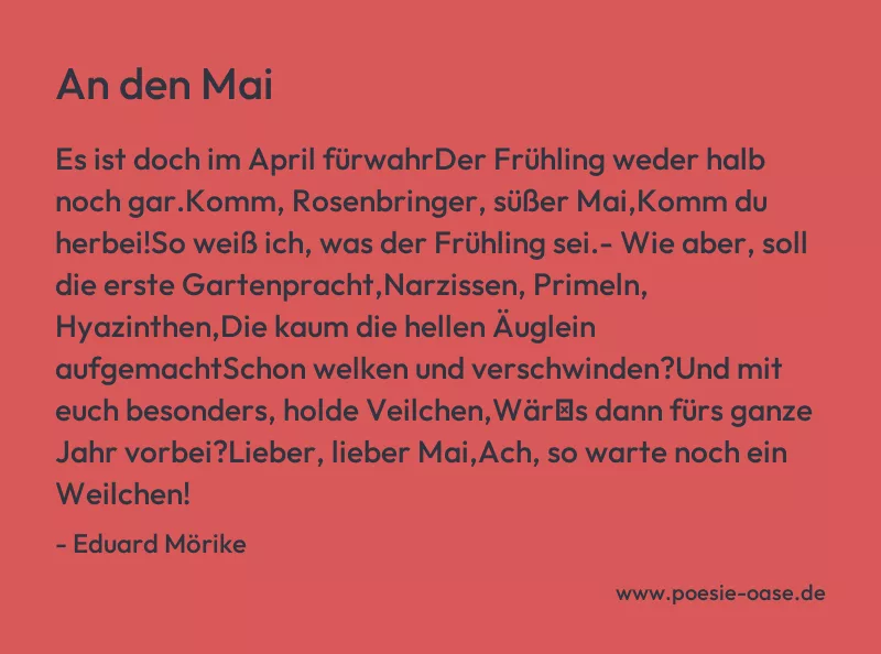 Gedicht: An den Mai von Eduard Mörike