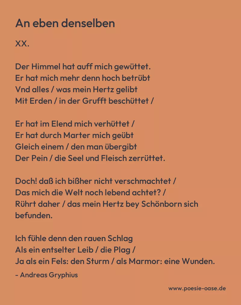 Gedicht: An eben denselben von Andreas Gryphius