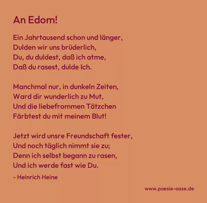 Gedicht: An Edom! von Heinrich Heine