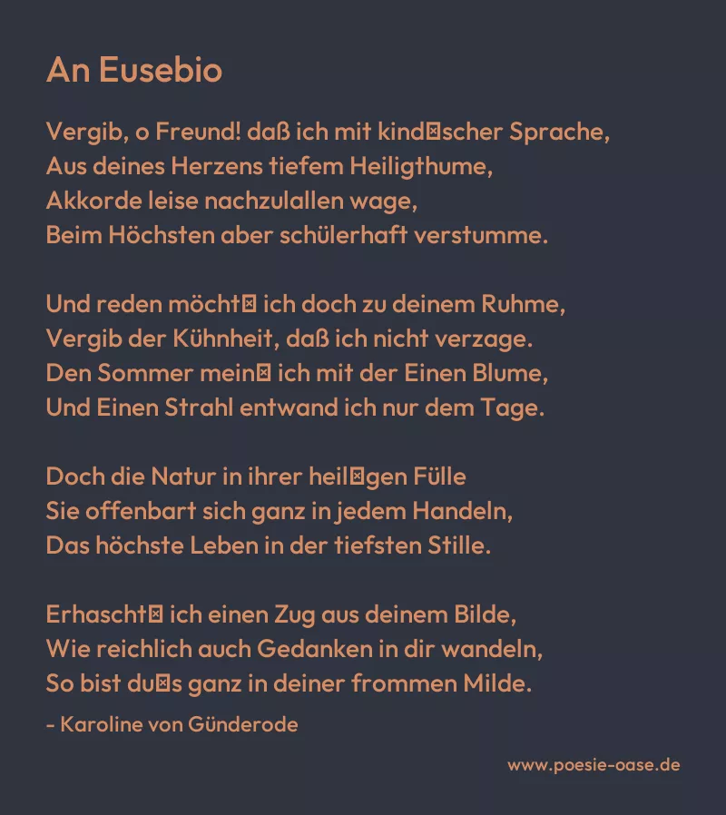 Gedicht: An Eusebio von Karoline von Günderode