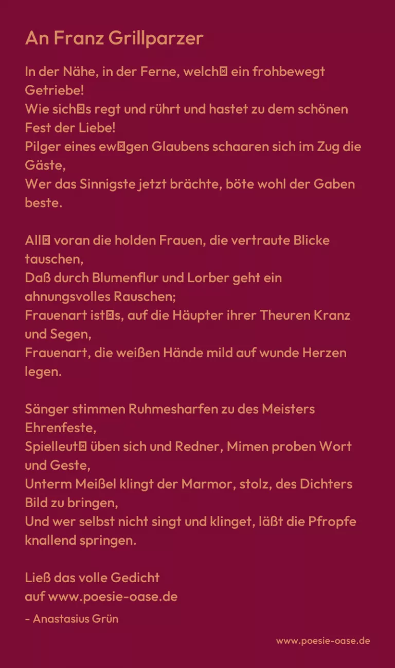 An Franz Grillparzer