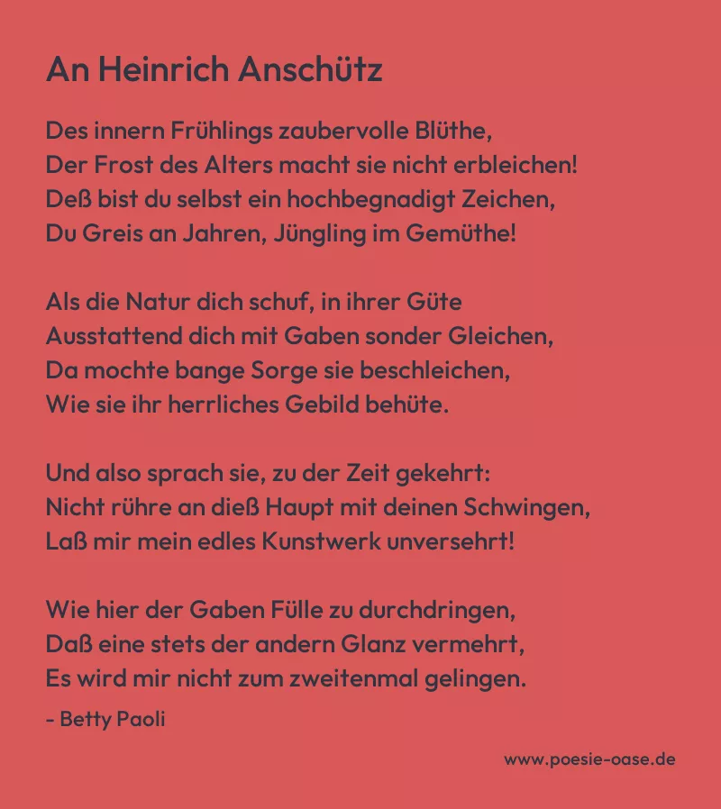 Gedicht: An Heinrich Anschütz von Betty Paoli